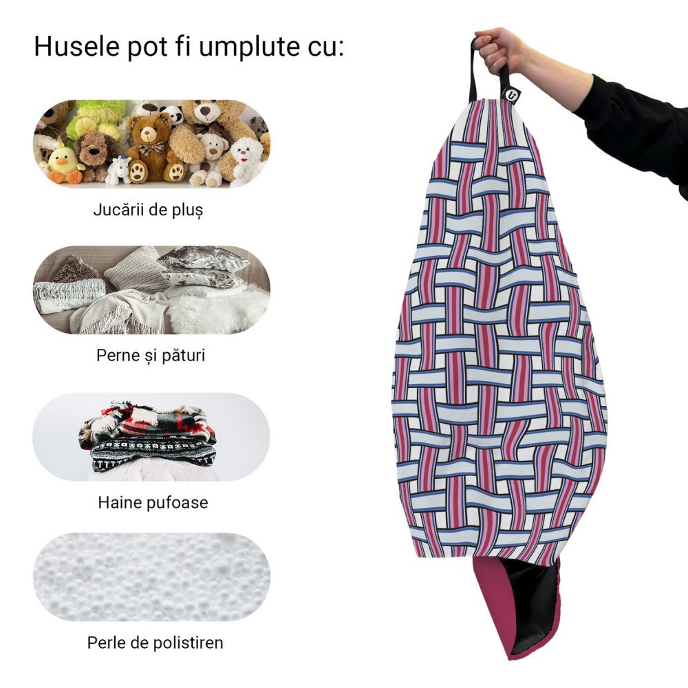 Updeco Husa fotoliu Puf Bean Bag tip Para XL fara umplutura paloma