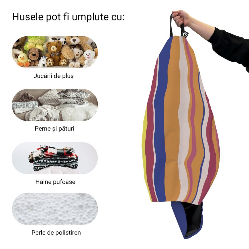 Updeco Husa fotoliu Puf Bean Bag tip Para XL fara umplutura pipa orange