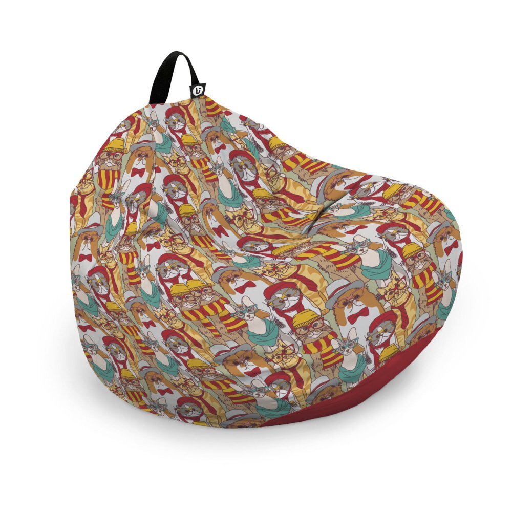 Updeco Husa fotoliu Puf Bean Bag tip Para XL fara umplutura Pisici Hipster