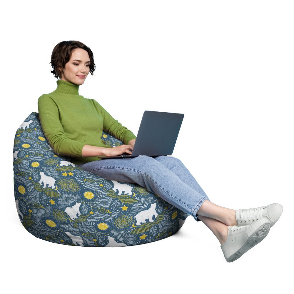 Updeco Husa fotoliu Puf Bean Bag tip Para XL fara umplutura ursi polari