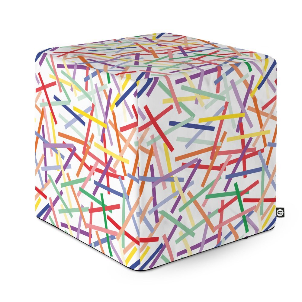 Updeco Taburet cub L Confetti fundal alb
