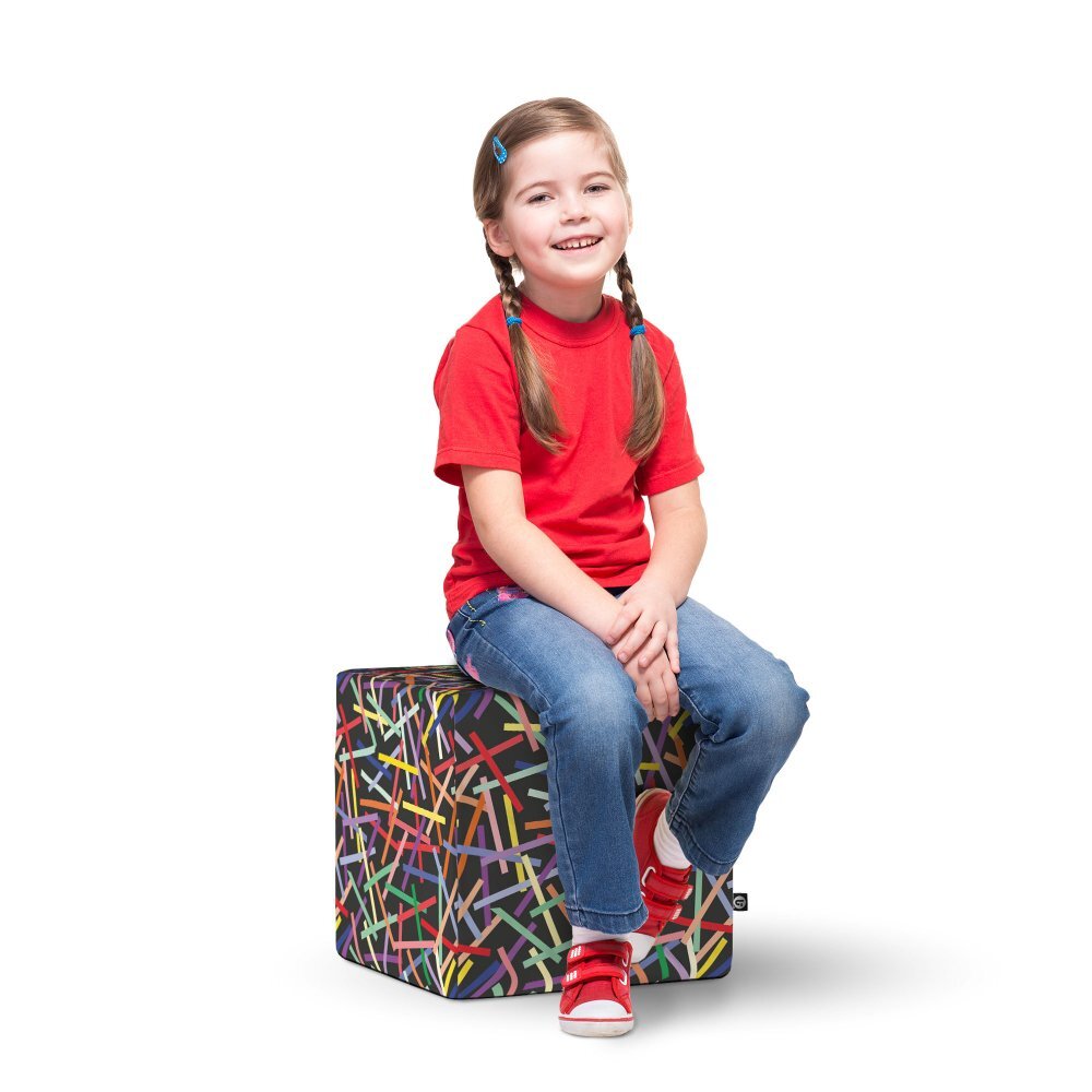 Updeco Taburet cub L Confetti fundal negru
