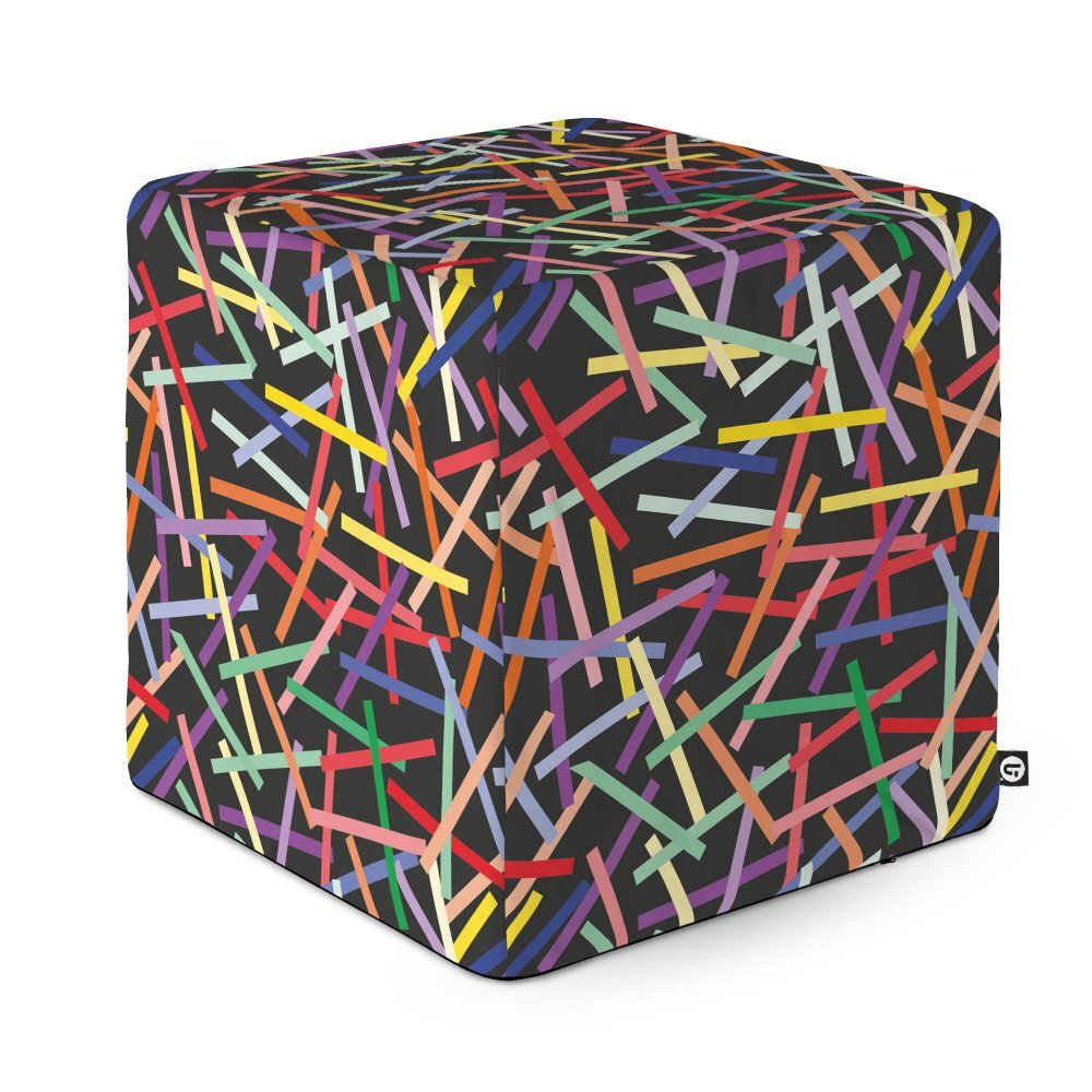 Updeco Taburet cub L Confetti fundal negru