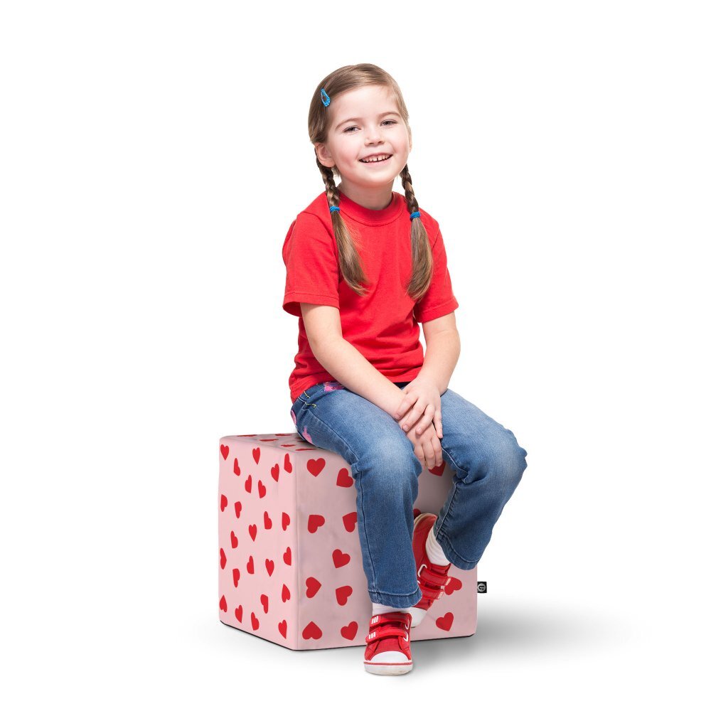 Updeco Taburet cub L Inimi fundal roz