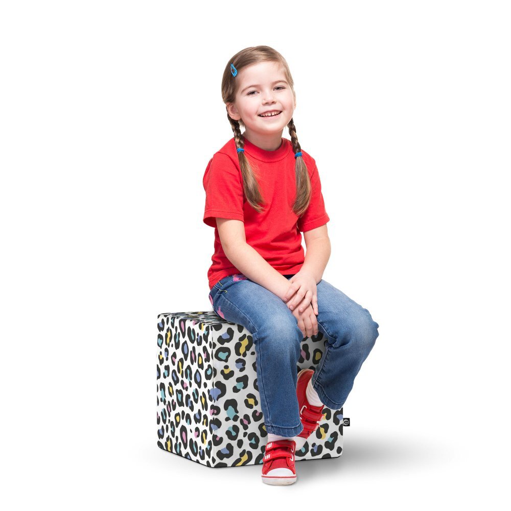 Updeco Taburet cub L Leopard pastel