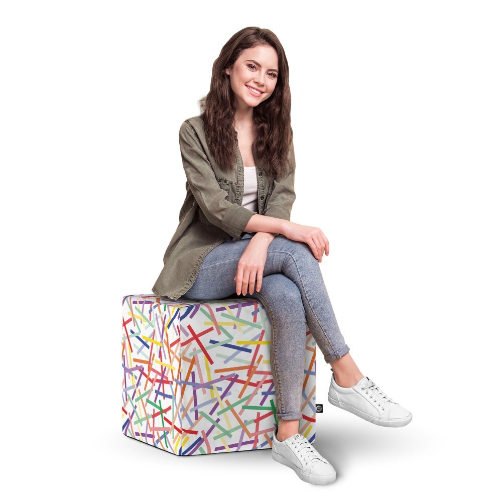 Updeco Taburet cub XL Confetti fundal alb