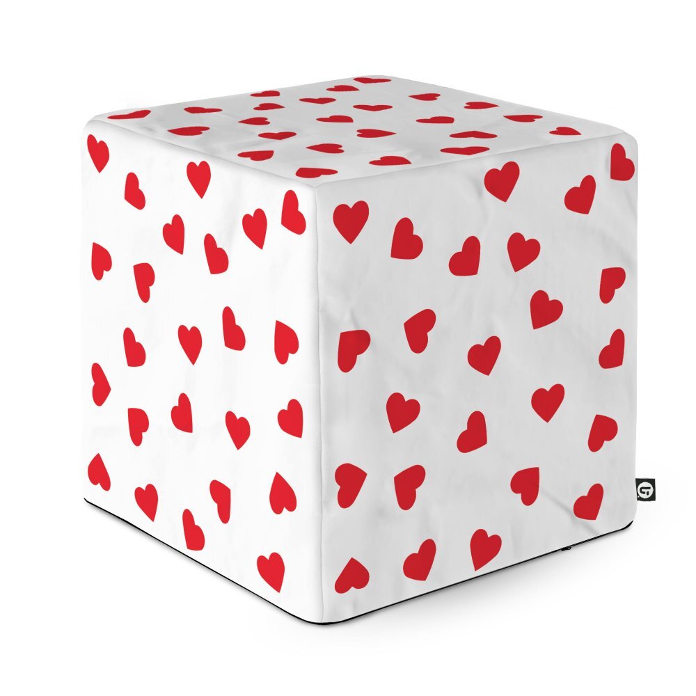 Updeco Taburet cub XL Inimi fundal alb