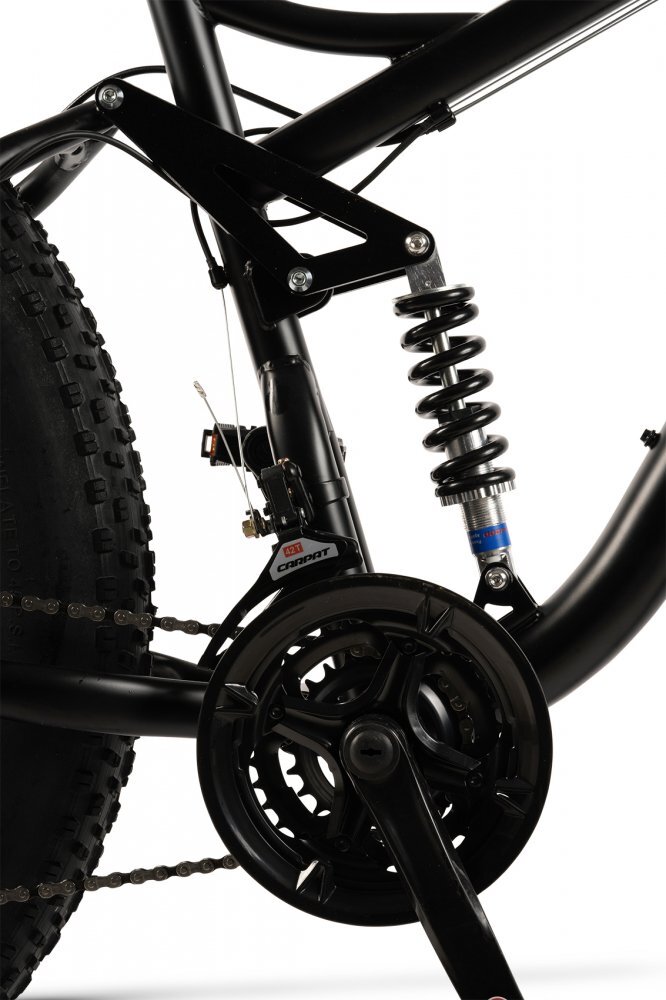 VELORS Bicicleta MTB-Full Suspension Fat Bike Duro 2.6 V26309D NegruVerde 26 inch inaltime utilizator 150-195 cm greutate suportata 150 kg