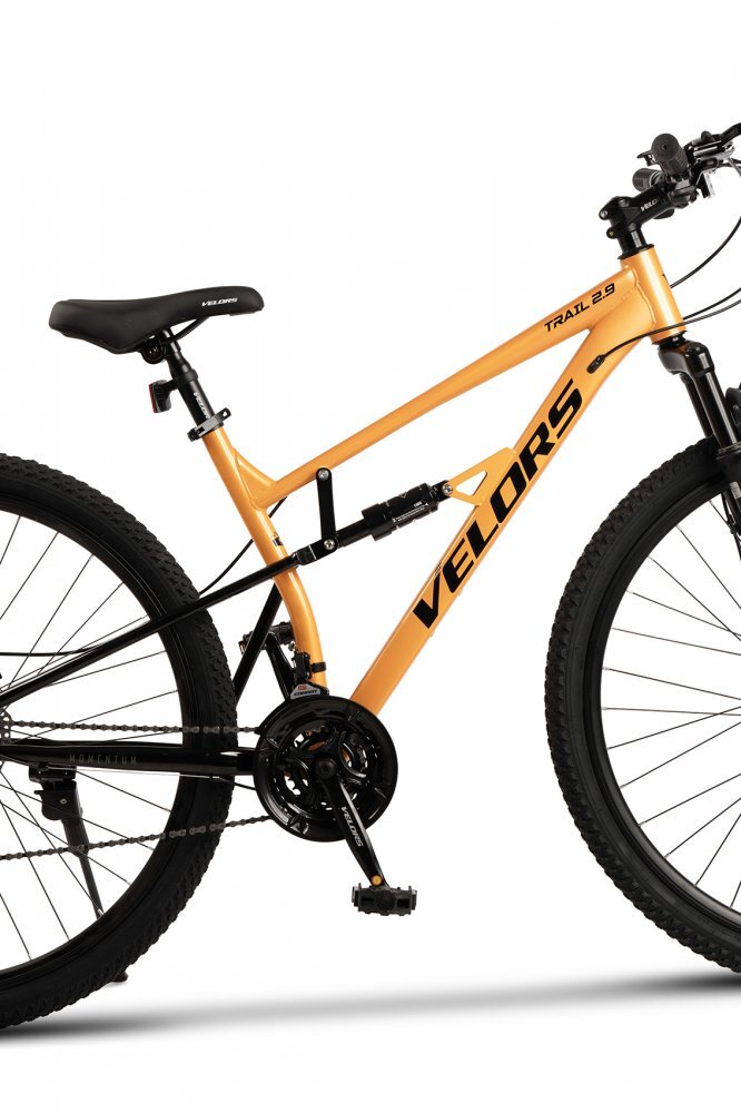 VELORS Bicicleta MTB-Full Suspension Trail 2.9 V29271D PortocaliuNegru roti 29 inch greutate suportata 120 kg inaltime utilizator 170-185 cm