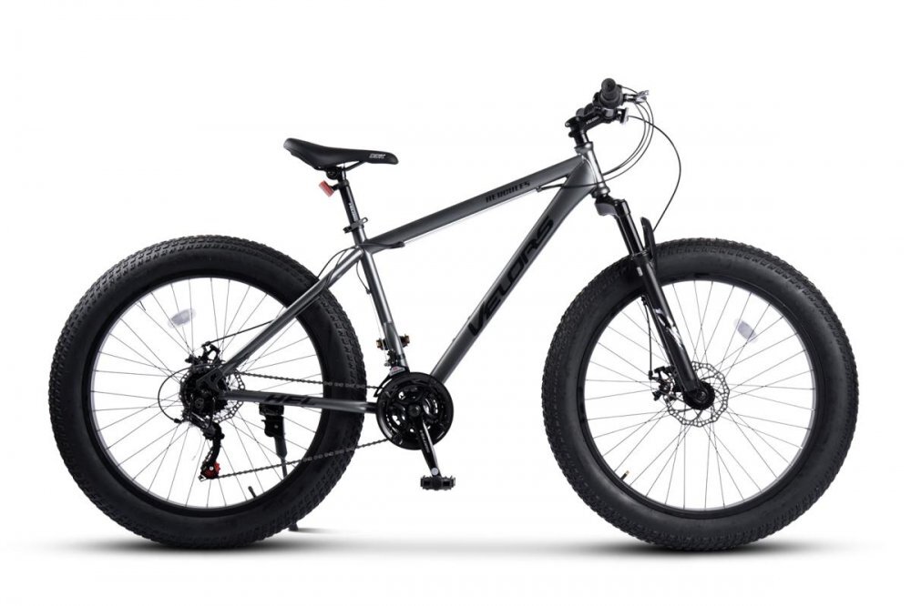 VELORS Bicicleta MTB-HT Fat Bike Hercules V2619D GriNegru roti 26 inch 21 viteze frane disc