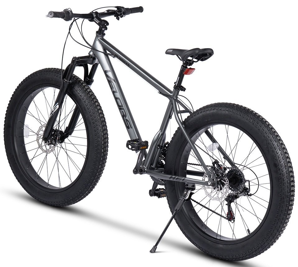 VELORS Bicicleta MTB-HT Fat Bike Hercules V2619D GriNegru roti 26 inch 21 viteze frane disc