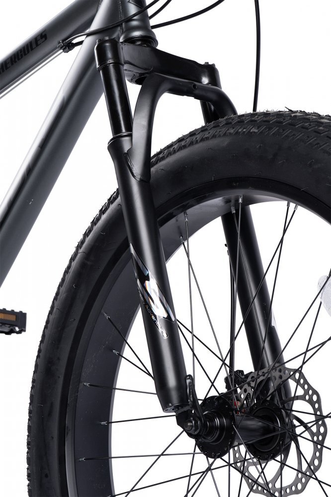 VELORS Bicicleta MTB-HT Fat Bike Hercules V2619D GriNegru roti 26 inch 21 viteze frane disc