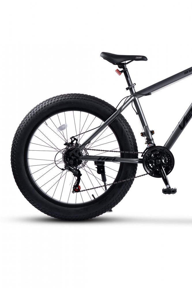VELORS Bicicleta MTB-HT Fat Bike Hercules V2619D GriNegru roti 26 inch 21 viteze frane disc
