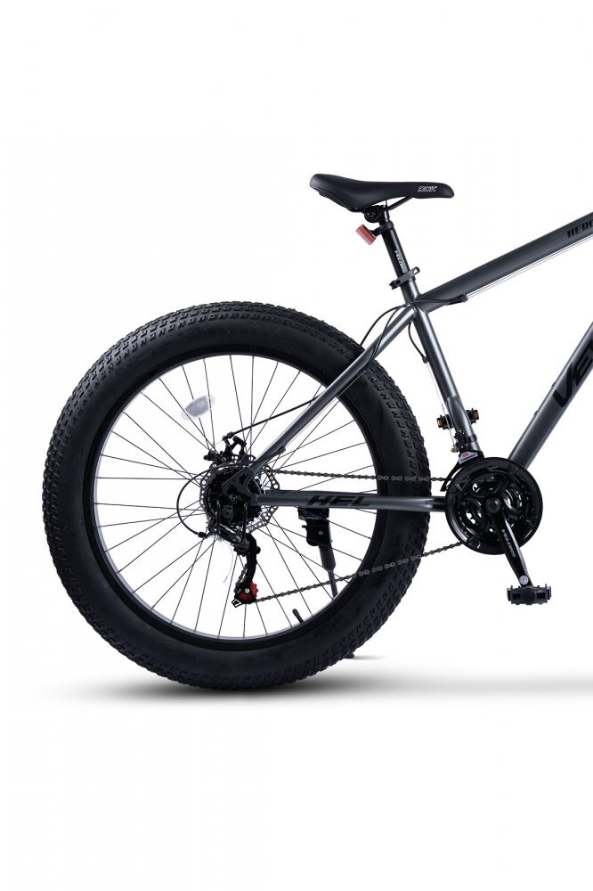 VELORS Bicicleta MTB-HT Fat Bike Hercules V2619D GriNegru roti 26 inch 21 viteze frane disc