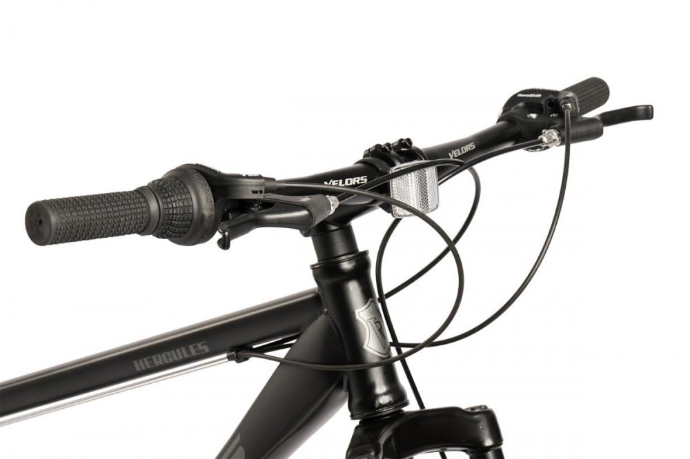 VELORS Bicicleta MTB-HT Fat Bike Hercules V2619D NegruGri roti 26 inch 21 Viteze Echipare Shimano Frane Disc Cauciucuri Late 26x4.0