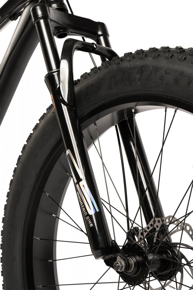 VELORS Bicicleta MTB-HT Fat Bike Hercules V2619D NegruGri roti 26 inch 21 Viteze Echipare Shimano Frane Disc Cauciucuri Late 26x4.0
