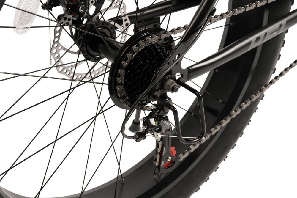 VELORS Bicicleta MTB-HT Fat Bike Hercules V2619D NegruGri roti 26 inch 21 Viteze Echipare Shimano Frane Disc Cauciucuri Late 26x4.0