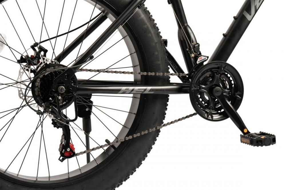 VELORS Bicicleta MTB-HT Fat Bike Hercules V2619D NegruGri roti 26 inch 21 Viteze Echipare Shimano Frane Disc Cauciucuri Late 26x4.0