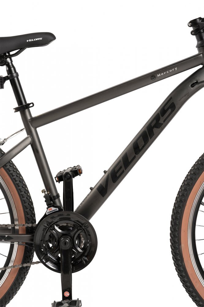 VELORS Bicicleta MTB Mercury V26301G GriNegru Schimbator spate Carpat Roti 26 Inch Manete Schimbator Rotative 21 viteze Frane Mecanice Disc fataspate