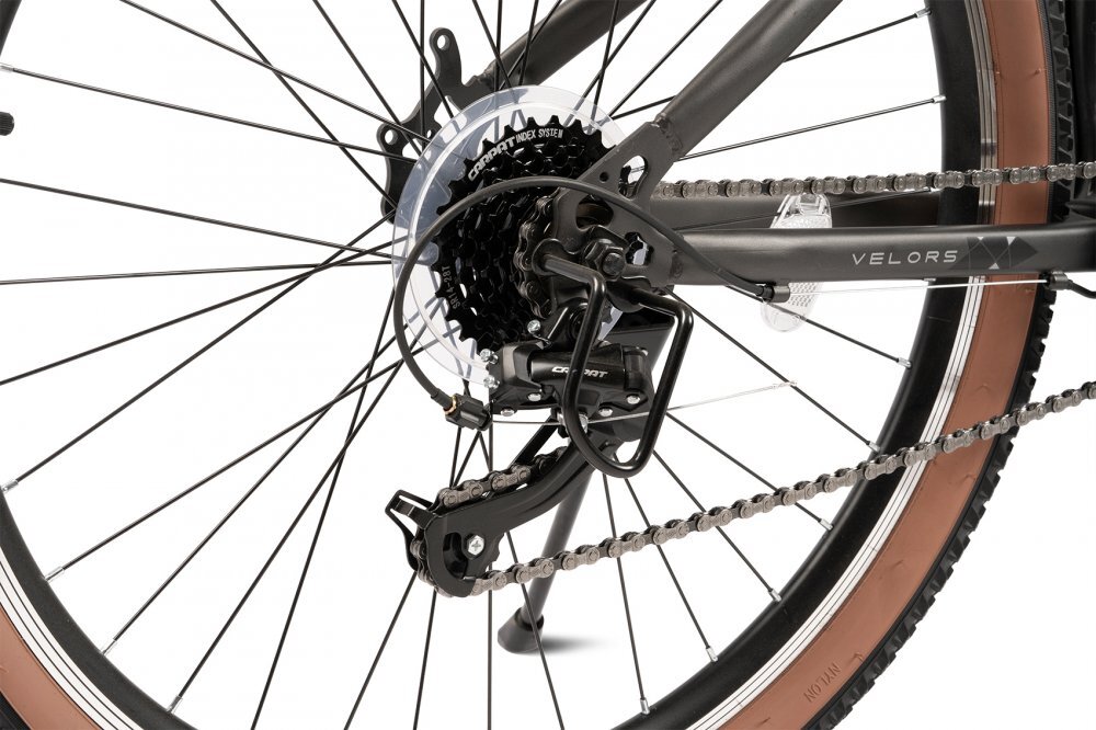VELORS Bicicleta MTB Mercury V26301G GriNegru Schimbator spate Carpat Roti 26 Inch Manete Schimbator Rotative 21 viteze Frane Mecanice Disc fataspate