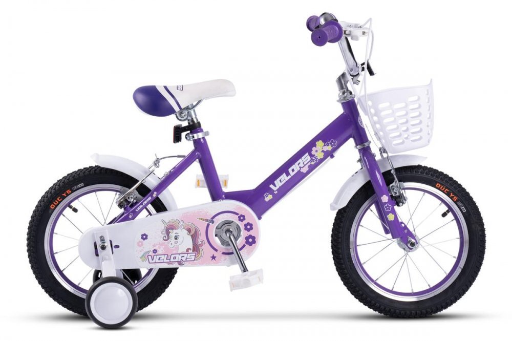 VELORS Bicicleta pentru copii 2-4 ani V1202A Mov Roti 12 Inch Frane fataspate V-Brake Roti ajutatoare