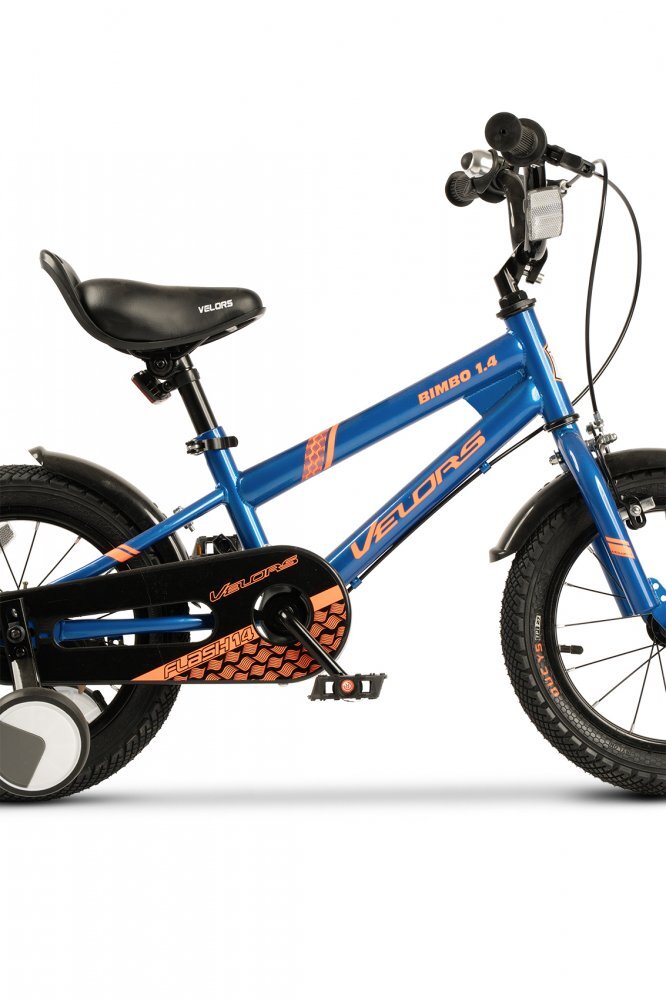 VELORS Bicicleta pentru copii V1407B AlbastruPortocaliu 14 inch cu roti ajutatoare