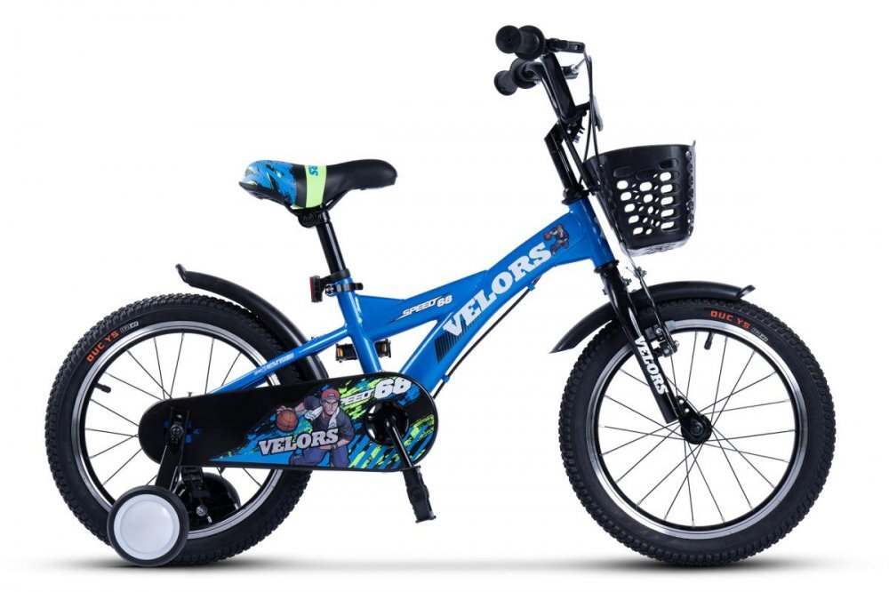 VELORS Bicicleta pentru copii V1601A Albastru roti 16 inch varsta 4-6 ani 16 viteze inaltime utilizator 100-115 cm greutate suportata 60 kg