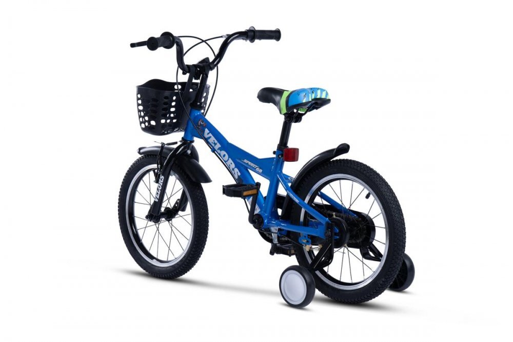 VELORS Bicicleta pentru copii V1601A Albastru roti 16 inch varsta 4-6 ani 16 viteze inaltime utilizator 100-115 cm greutate suportata 60 kg