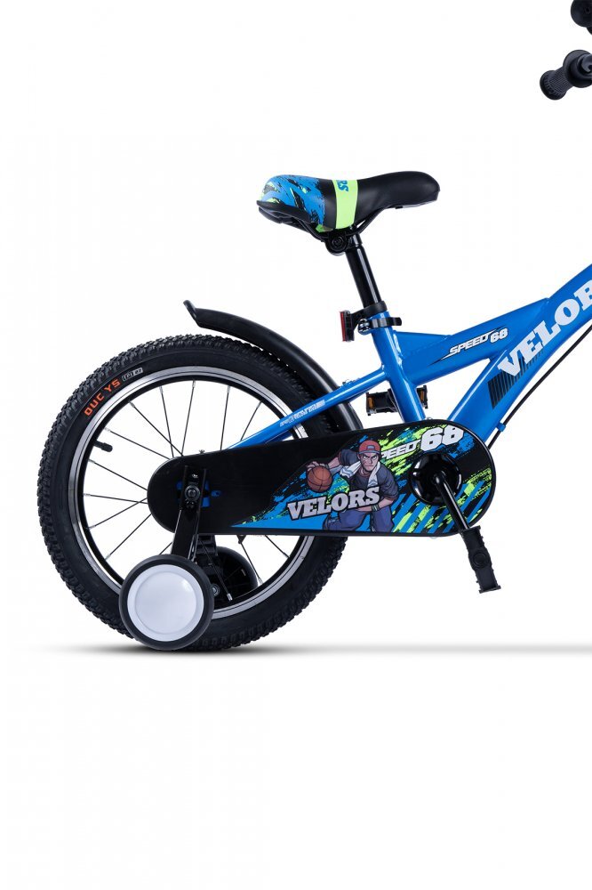 VELORS Bicicleta pentru copii V1601A Albastru roti 16 inch varsta 4-6 ani 16 viteze inaltime utilizator 100-115 cm greutate suportata 60 kg