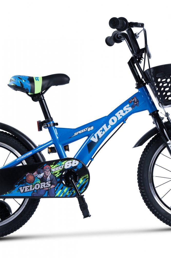 VELORS Bicicleta pentru copii V1601A Albastru roti 16 inch varsta 4-6 ani 16 viteze inaltime utilizator 100-115 cm greutate suportata 60 kg