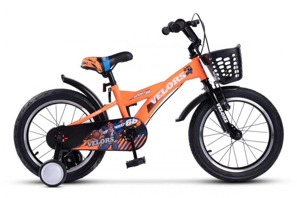 VELORS Bicicleta pentru copii V1601A Portocaliu roti 16 inch 4-6 ani 16 viteze inaltime utilizator 100-115 cm greutate suportata 60 kg