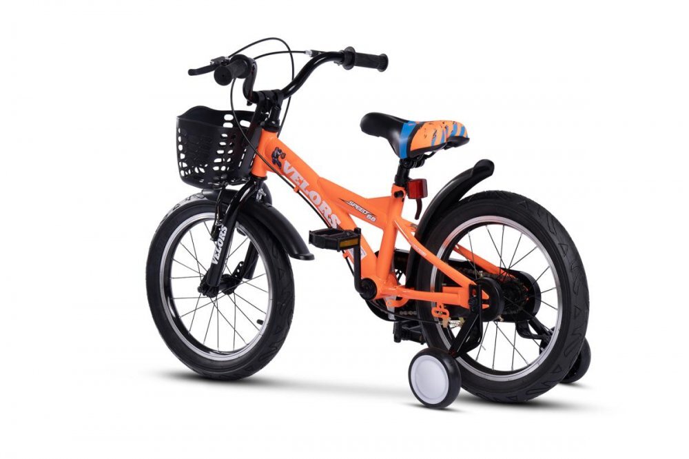 VELORS Bicicleta pentru copii V1601A Portocaliu roti 16 inch 4-6 ani 16 viteze inaltime utilizator 100-115 cm greutate suportata 60 kg