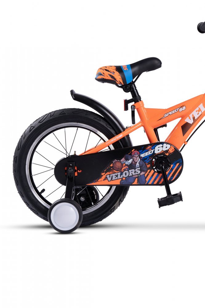 VELORS Bicicleta pentru copii V1601A Portocaliu roti 16 inch 4-6 ani 16 viteze inaltime utilizator 100-115 cm greutate suportata 60 kg