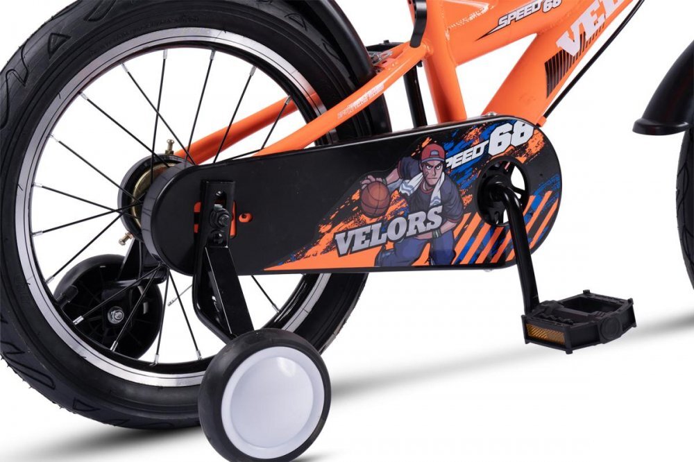 VELORS Bicicleta pentru copii V1601A Portocaliu roti 16 inch 4-6 ani 16 viteze inaltime utilizator 100-115 cm greutate suportata 60 kg