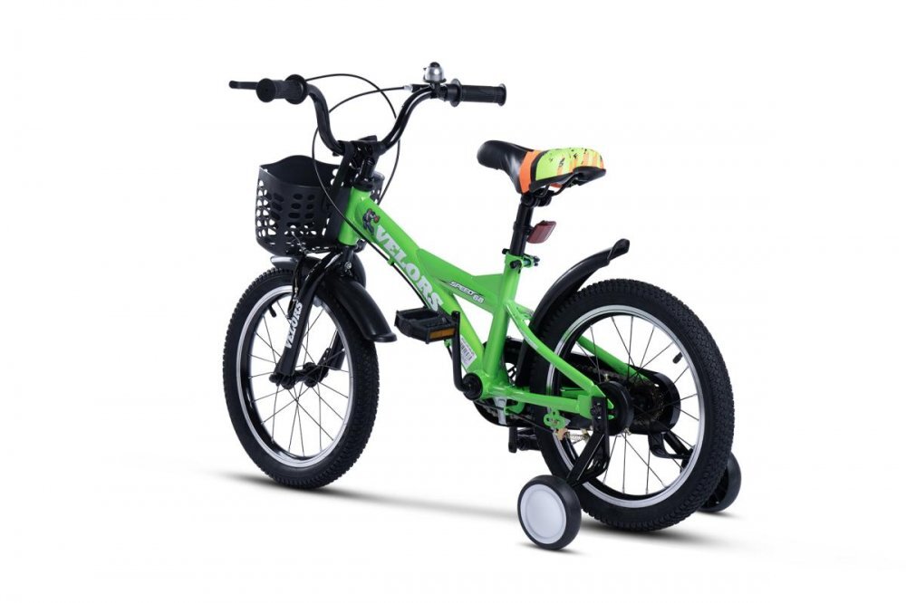 VELORS Bicicleta pentru copii V1601A Verde roti 16 inch varsta 4-6 ani 16 viteze inaltime utilizator 100-115 cm greutate suportata 60 kg
