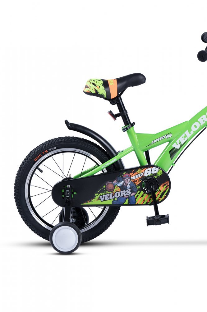 VELORS Bicicleta pentru copii V1601A Verde roti 16 inch varsta 4-6 ani 16 viteze inaltime utilizator 100-115 cm greutate suportata 60 kg