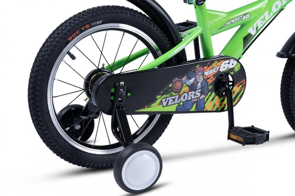 VELORS Bicicleta pentru copii V1601A Verde roti 16 inch varsta 4-6 ani 16 viteze inaltime utilizator 100-115 cm greutate suportata 60 kg