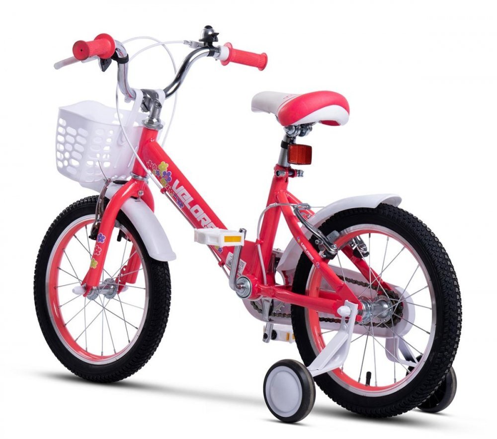 VELORS Bicicleta pentru copii V1602A Roz varsta 4-6 ani roti 16 inch greutate suportata 60 kg inaltime utilizator 100-115 cm