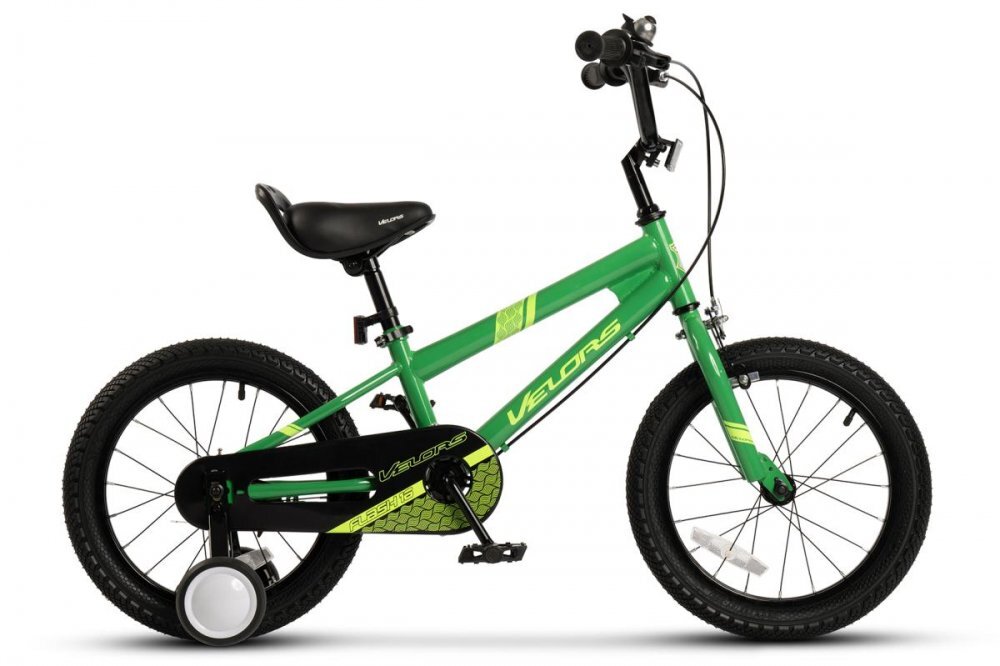 VELORS Bicicleta pentru copii V1603B VerdeNegru roti 16 inch inaltime utilizator 100-115 cm greutate suportata 60 kg