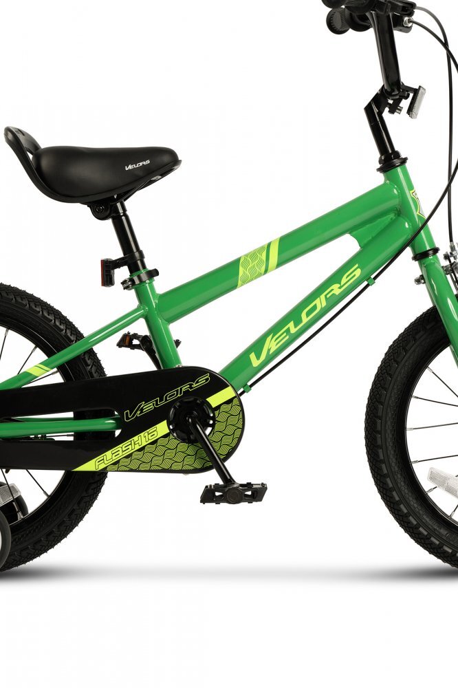 VELORS Bicicleta pentru copii V1603B VerdeNegru roti 16 inch inaltime utilizator 100-115 cm greutate suportata 60 kg