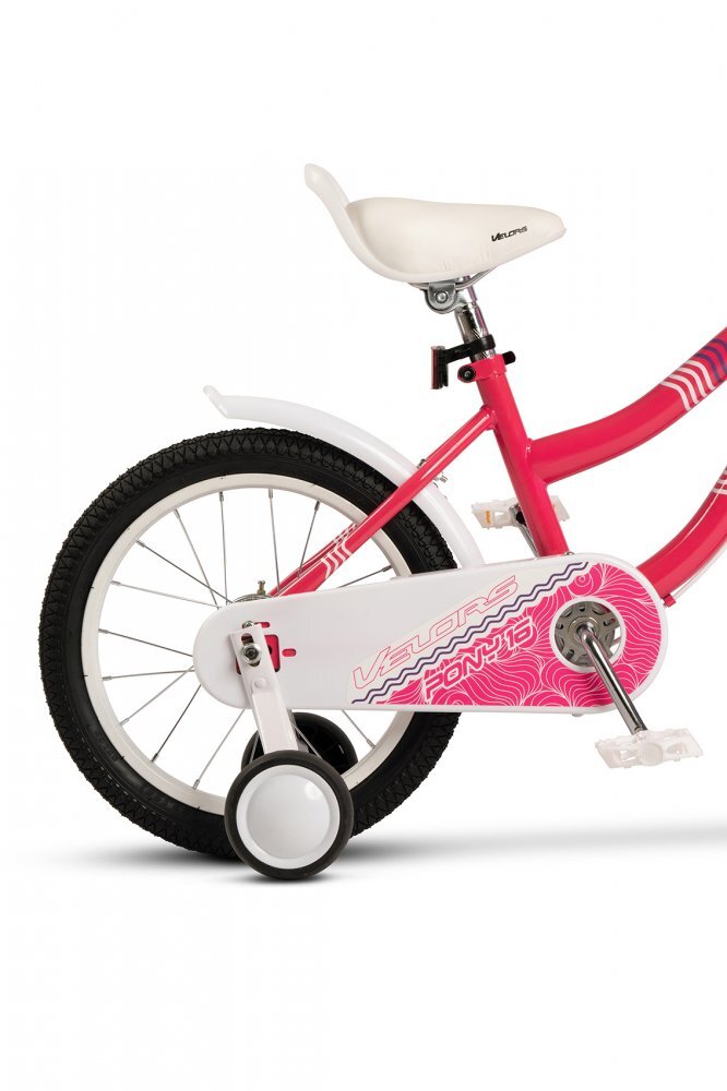 VELORS Bicicleta pentru copii V1604B Fucsia 16 inch cu roti ajutatoare cosulet cadru din otel varsta 4-6 ani