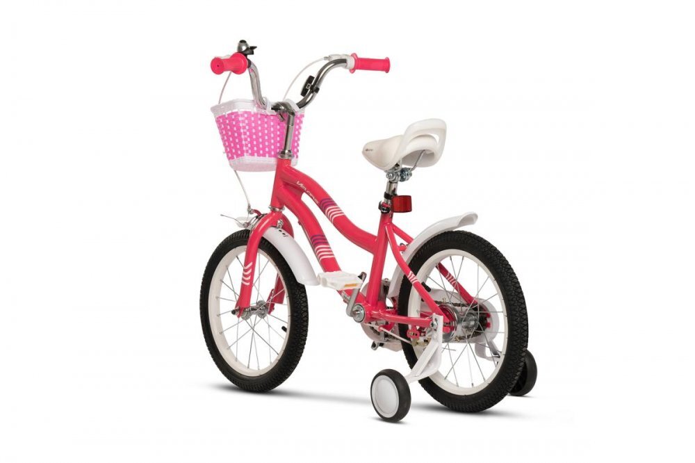 VELORS Bicicleta pentru copii V1604B Fucsia 16 inch cu roti ajutatoare cosulet cadru din otel varsta 4-6 ani