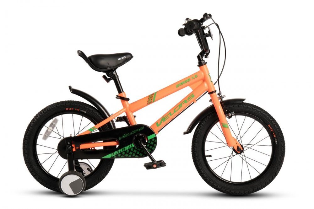 VELORS Bicicleta pentru copii V1607B PortocaliuVerde 16 inch cu roti ajutatoare