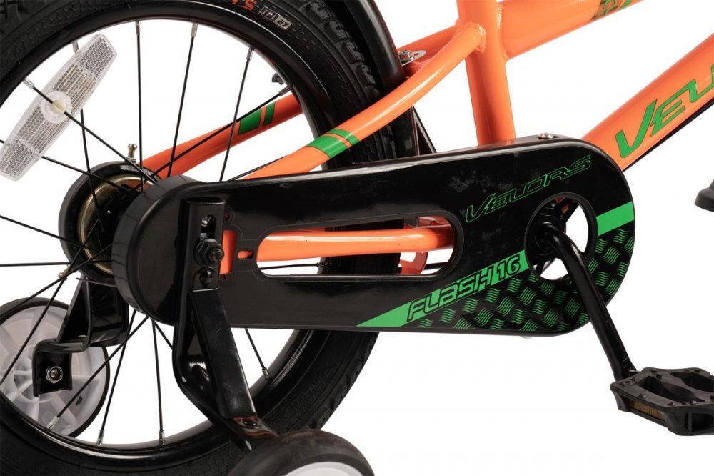 VELORS Bicicleta pentru copii V1607B PortocaliuVerde 16 inch cu roti ajutatoare