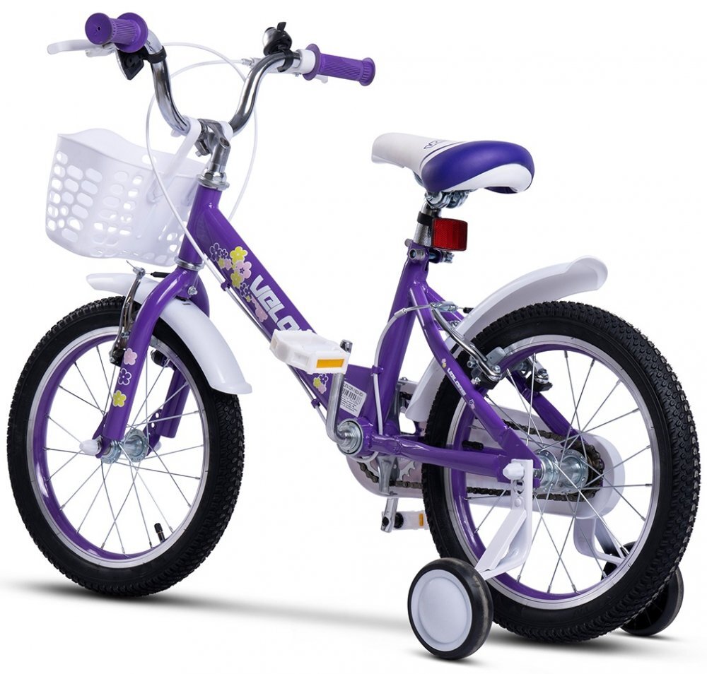 VELORS Bicicleta pentru copii V1802A Mov roti 18 inch varsta 5-7 ani inaltime utilizator 110-125 cm greutate suportata 80 kg