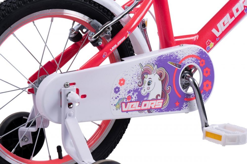 VELORS Bicicleta pentru copii V1802A Roz roti 18 inch varsta 5-7 ani inaltime utilizator 110-125 cm greutate suportata 80 kg