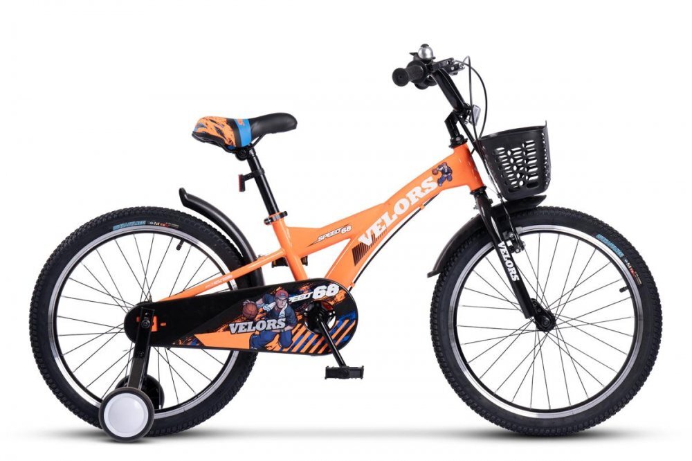 VELORS Bicicleta pentru copii V2001A Portocaliu roti 20 inch varsta 7-10 ani inaltime utilizator 120-135 cm greutate suportata 80 kg