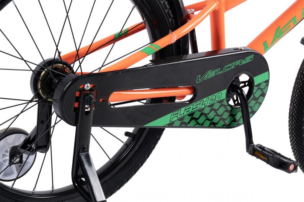 VELORS Bicicleta pentru copii V2007B PortocaliuVerde 20 inch cu roti ajutatoare