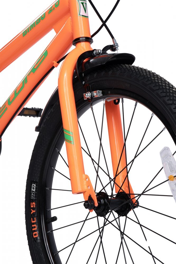 VELORS Bicicleta pentru copii V2007B PortocaliuVerde 20 inch cu roti ajutatoare