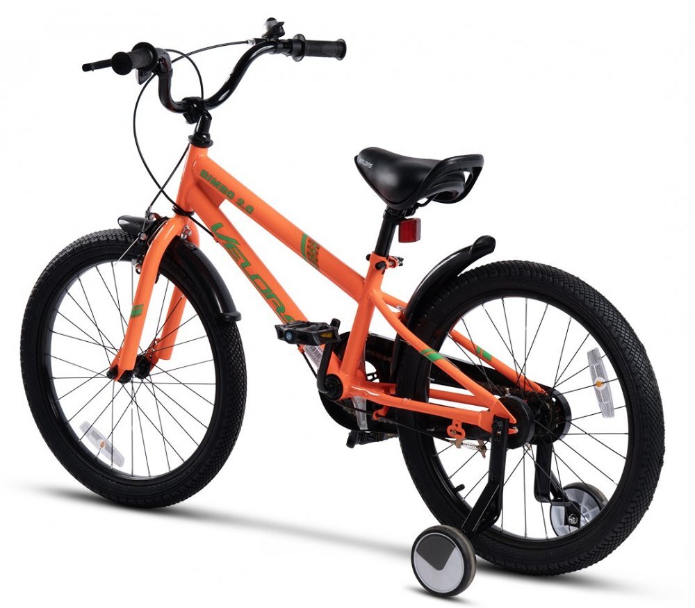 VELORS Bicicleta pentru copii V2007B PortocaliuVerde 20 inch cu roti ajutatoare